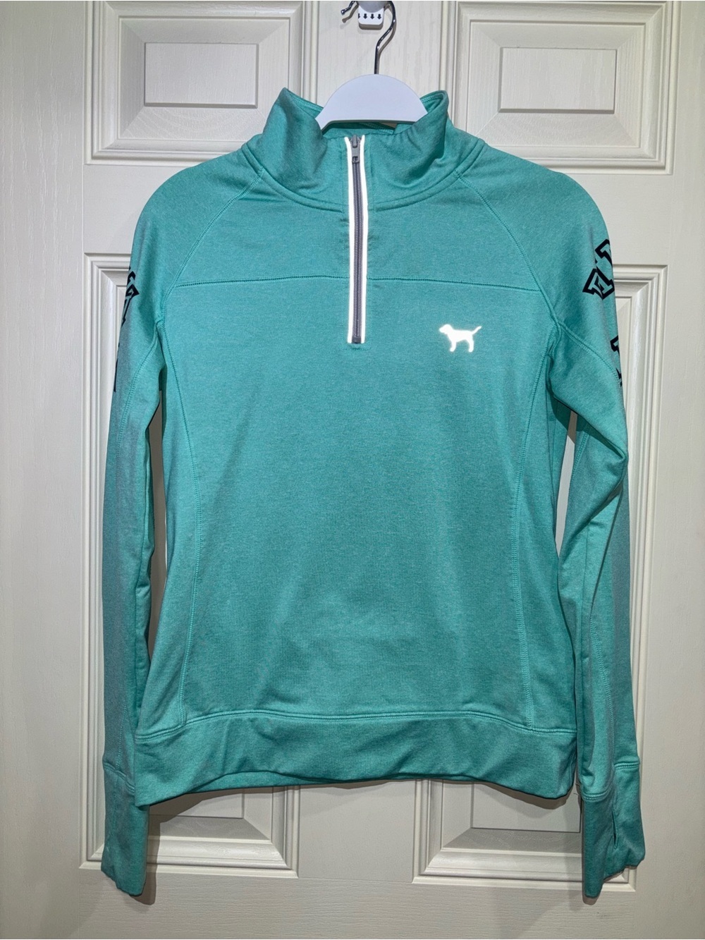 Victoria's Secret PINK Mint Green Quarter-Zip Pullover